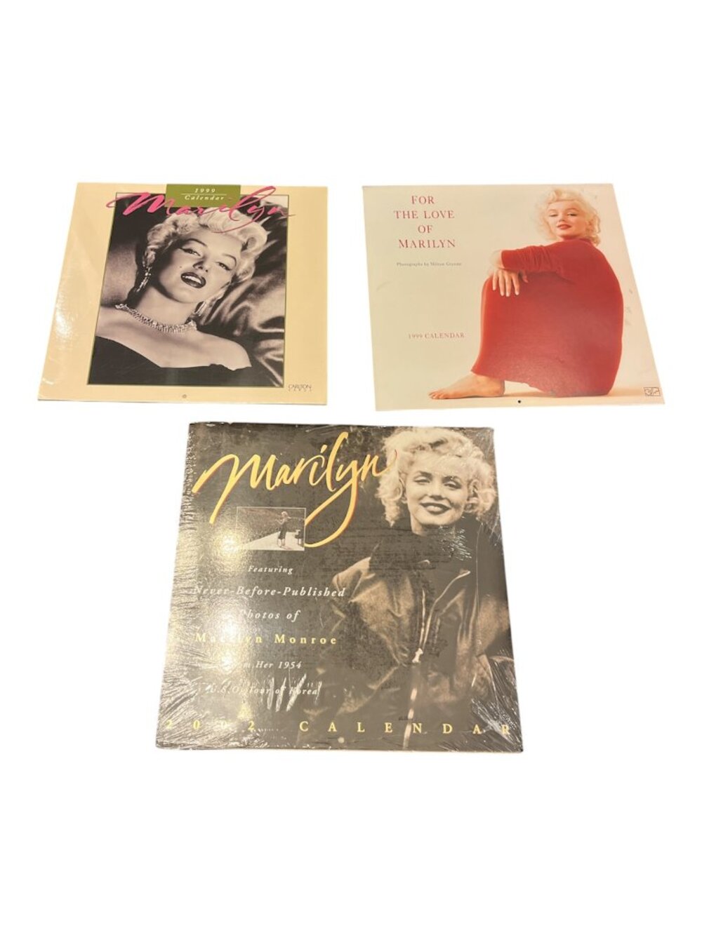 3 MARILYN MONROE CALENDARS 1999 Open 1999 Sealed 2002 Sealed Collectible